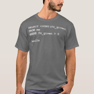 Camiseta Desenvolvedor de Piada de Programação SQL Engraçad