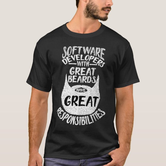 Camiseta Desenvolvedor de Software Com Grandes Barbas  Prog (Frente)