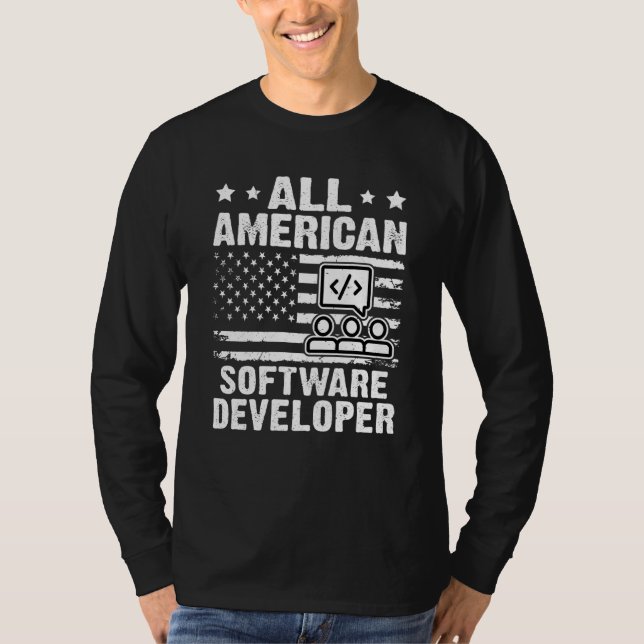 Camiseta Desenvolvedor de Software Completamente Americano (Frente)