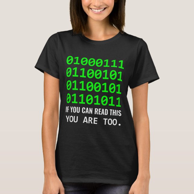 Camiseta Desenvolvedor de Software de Código Binário Comput (Frente)
