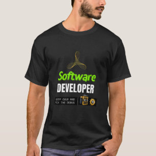 Camiseta Desenvolvedor de Software Mantenha a Calma e Corri