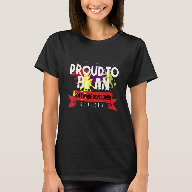 Camiseta Desenvolvedor de Software Orgulhoso Cidadão Profis (Frente)