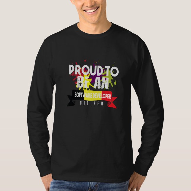 Camiseta Desenvolvedor de Software Orgulhoso Cidadão Profis (Frente)