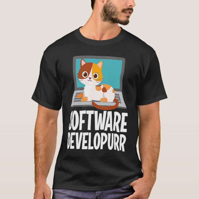 Camiseta Desenvolvedor de Software Piada de Programação Gat (Frente)
