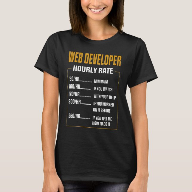 Camiseta Desenvolvedor de Web de Pagamento Dizendo Web Dese (Frente)