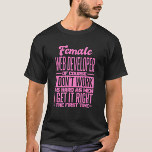 Camiseta Desenvolvedor de web feminino acerta na primeira v