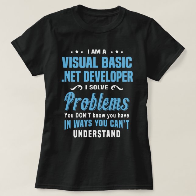 Camiseta Desenvolvedor do Visual Basic .NET (Frente do Design)