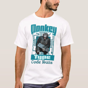 Camiseta Desenvolvedor Full-Stack Divertido, Tipo Macaco, C