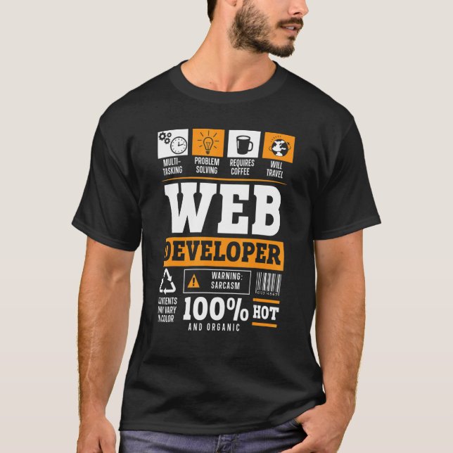 Camiseta Desenvolvedor Web Cara de TI Desenvolvimento de Si (Frente)