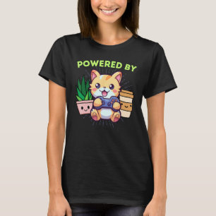 Camiseta Desenvolvido Por Gamer Cat Plants Coffee Video Ga
