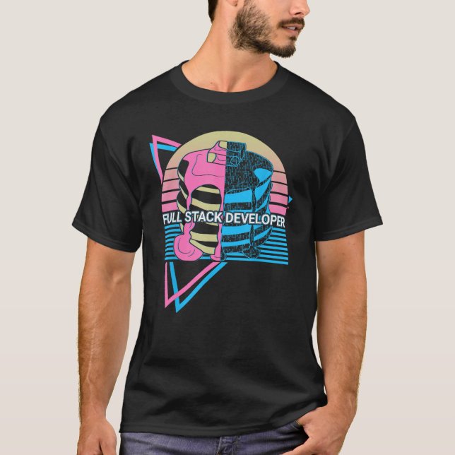 Camiseta Desenvolvimento da pilha de Cheio de Codificação d (Frente)