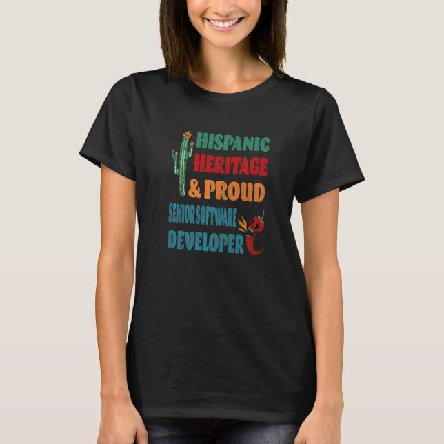 Camiseta Desenvolvimento de software de patrimônio hispânic (Frente)