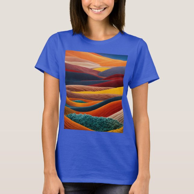 Camiseta "Desert Art Blue T-Shirt - Explore a Arte da (Frente)