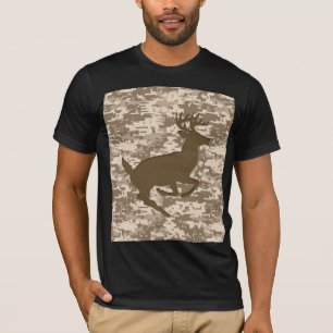 Camiseta Desert Beige Digital Camouflage Deer Camo Patterno