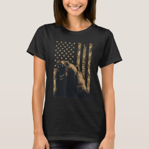 Camiseta Desert Camo Grizzly Bear Grunge American Flag Tact