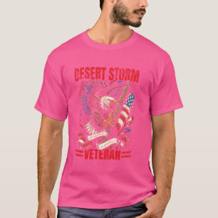 Camiseta Desert Storm Veteran Patriotic Eagle EUA Flag Desi