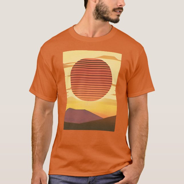 Camiseta Desert Sunset Rust Orange e Brown (Frente)