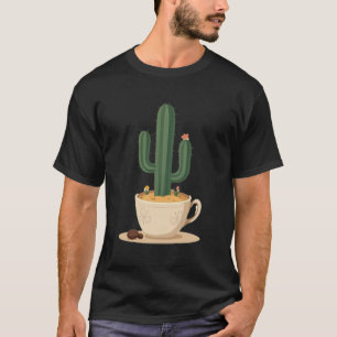 Camiseta Deserto Brew Xícara de Café com Cacto Saguaro em