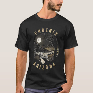 Camiseta Deserto De Arizona Phoenix Na Pintura Noturna
