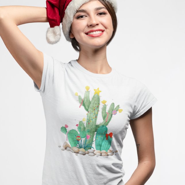 Camiseta Deserto de Natal Cactus Cactos no Sudoeste (Criador carregado)