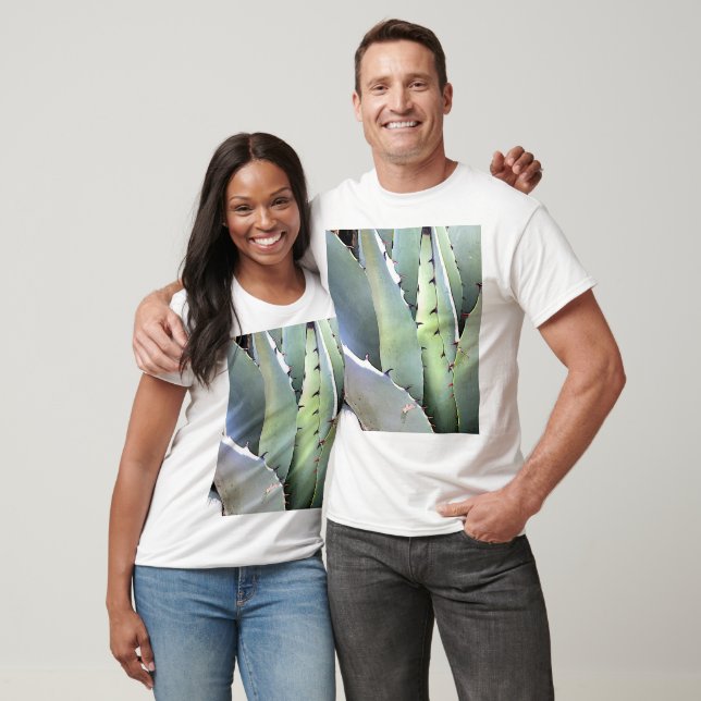 Camiseta Deserto De Tequila De Cactos Azuis Sucultos De Aga (Unissex)