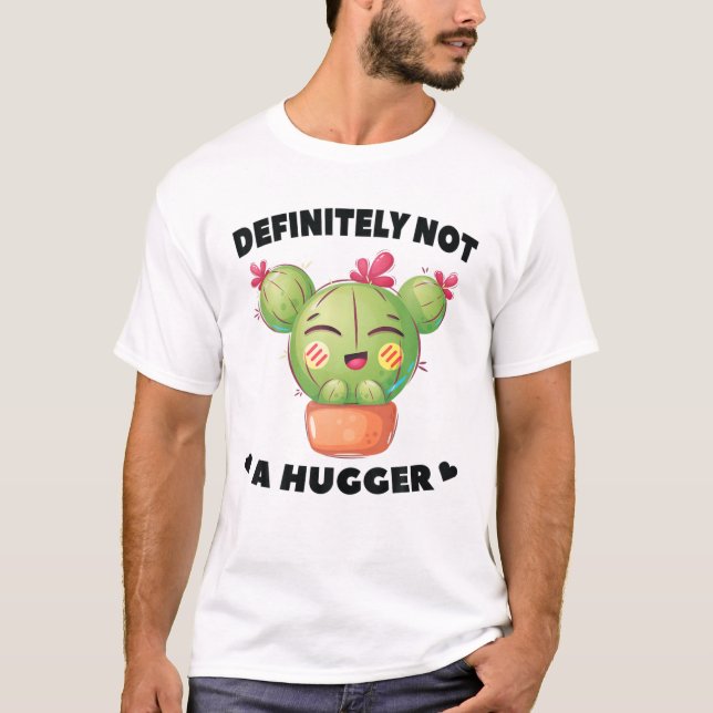 Camiseta Deserto - Definitivamente Não Um Hugger - Cactus - (Frente)