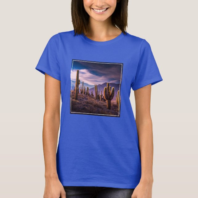 Camiseta Desertos | Paisagem Cactus Argentina (Frente)