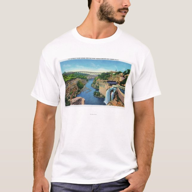 Camiseta Desfiladeiro do rio de Genesee, ponte de Park (Frente)