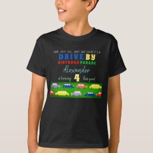 Camiseta Desfile de Aniversário de Carros Coloridos e Brilh