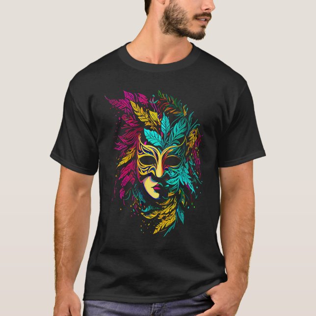 Camiseta Desfile de Carnaval Mardi Gras engraçado com festa (Frente)