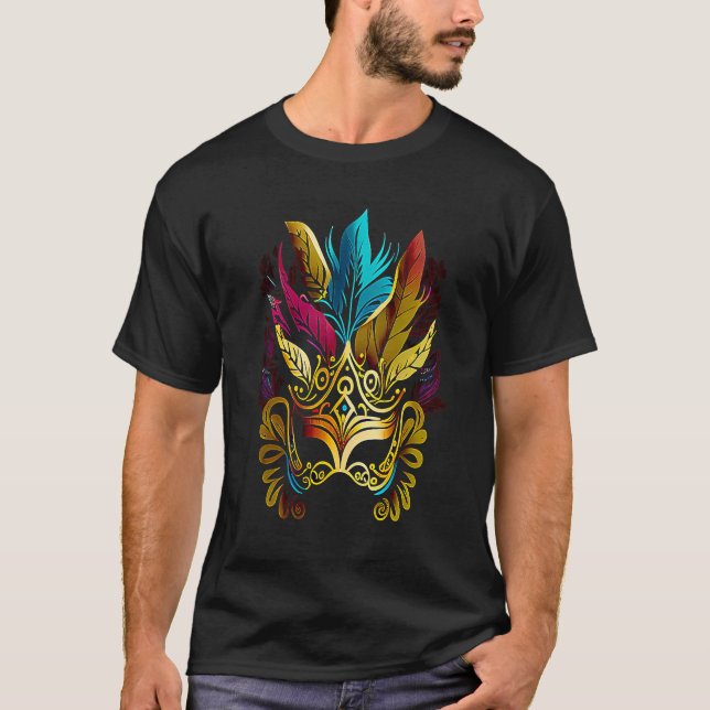 Camiseta Desfile de Carnaval Mardi Gras engraçado com festa (Frente)
