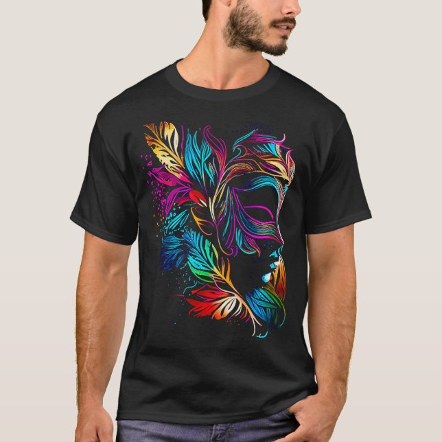 Camiseta Desfile de Carnaval Mardi Gras engraçado com festa (Frente)