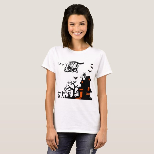Camiseta Desfile de Lanterna Fantasmagórica branco (Frente Completa)