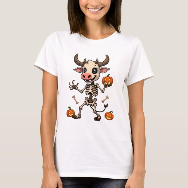 Camiseta Desfile de Vaca Esqueleto (Frente)