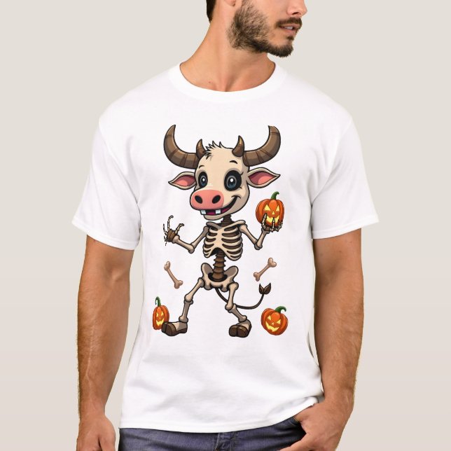 Camiseta Desfile de Vaca Esqueleto (Frente)