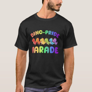 Camiseta Desfile Dino-Orgulho Dinossauros Arco-íris LGBTQ+ 
