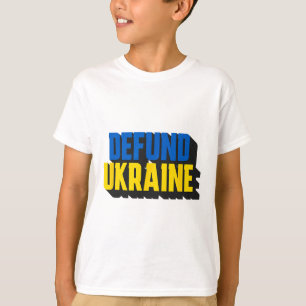 Camiseta Desfinanciar a Ucrânia Pró-América Tipografia Negr
