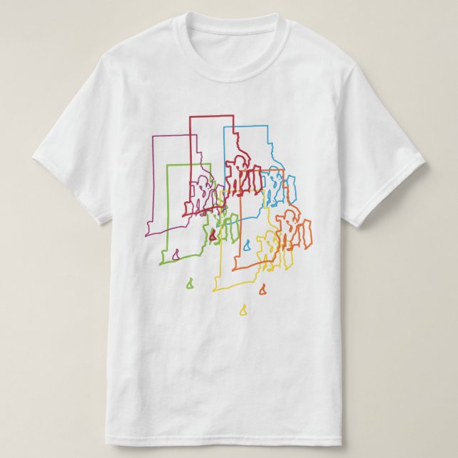 Camiseta desfoque do orgulho da ilha (Frente do Design)