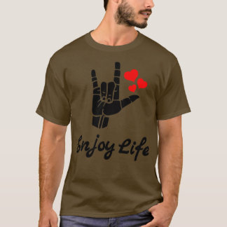 Camiseta DESFRUTA DO LIFE ASL Sign Language Design 1