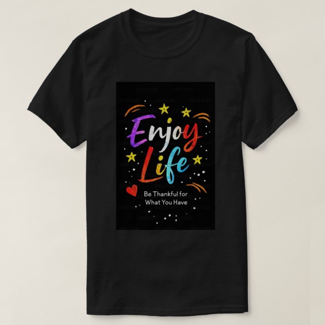 Camiseta Desfrute a vida. (Frente do Design)