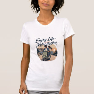 Camiseta Desfrute a Vida e Passeie Juntos Casal Romântico V
