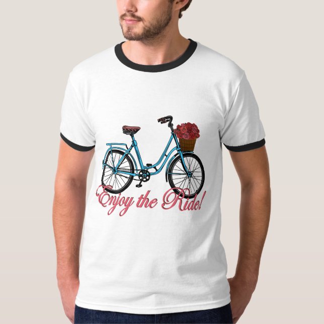 Camiseta Desfrute Da Bicicleta De Corte (Frente)