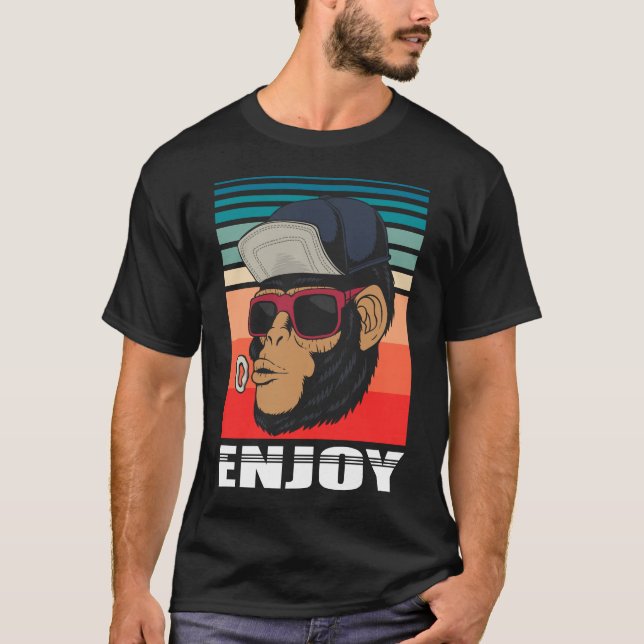 Camiseta Desfrute da ilustração do Hipster Legal retrô maca (Frente)