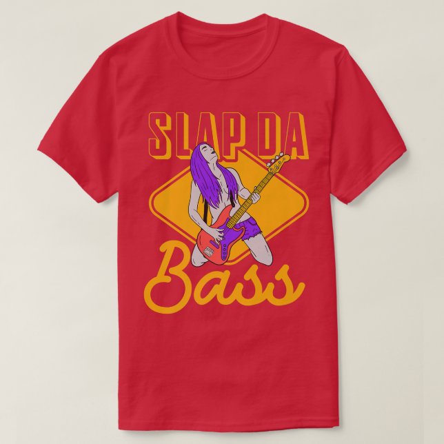 Camiseta Desfrute da Sessão Slap da Bass do Violão de Baixo (Frente do Design)