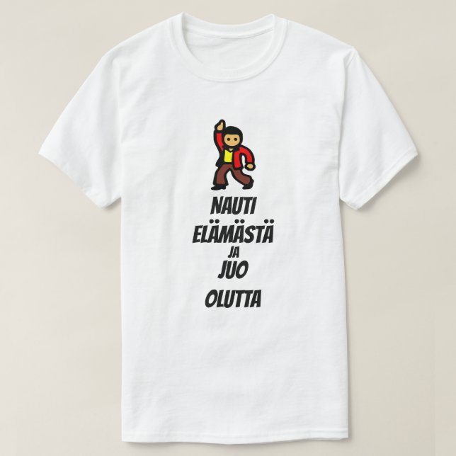 Camiseta desfrute da vida e comece a dançar em finlandês T- (Frente do Design)