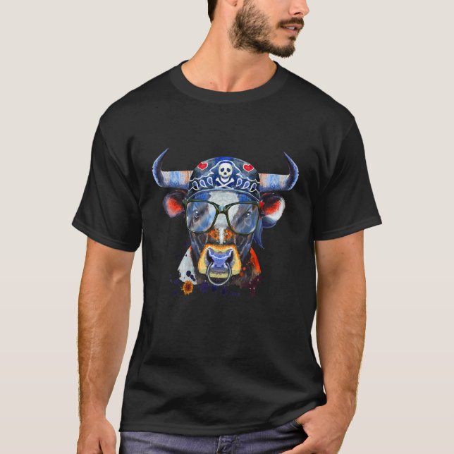 Camiseta Desfrute de Des Gráficas da Ilustração do Bull do  (Frente)