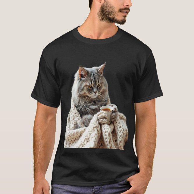 Camiseta Desfrute do Cat Winter Tea (Frente)