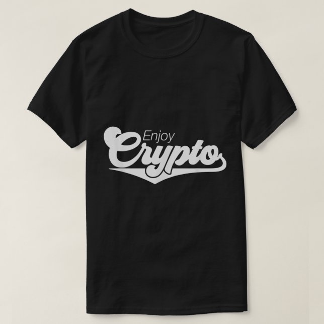 Camiseta Desfrute do Design Minimalista de Cripto (Frente do Design)