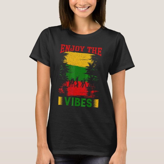 Camiseta Desfrute Do Estilo Vibes Reggae Para Música Reggae (Frente)