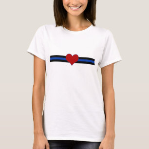 Camiseta Desgaste ativo do coração vermelho fino de Blue